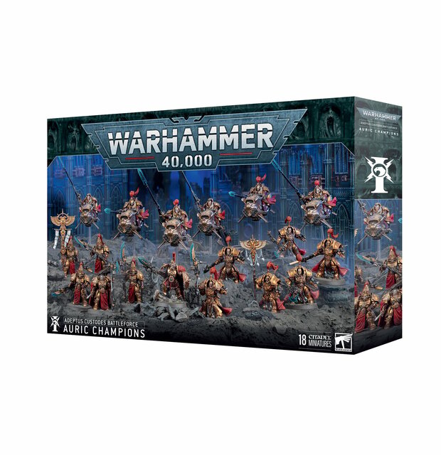 Games Workshop Warhammer 40,000 Adeptus Custodes Battleforce Auric Champions Miniature Models Boxed Set