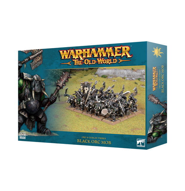Games WOrkshop Warhammer the Old World Black Orc and Goblin Tribes Black Orc Mob Miniature Model Kit