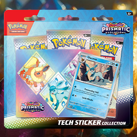 Pokemon Trading Card Game Prismatic Evolutions Tech Sticker Collection Glaceon Blister Pack