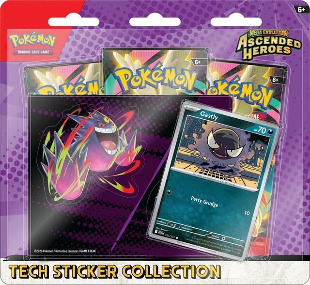 Pokemon Trading Card Game Mega Evolution - Ascended Heroes Tech Sticker Collection Gastly