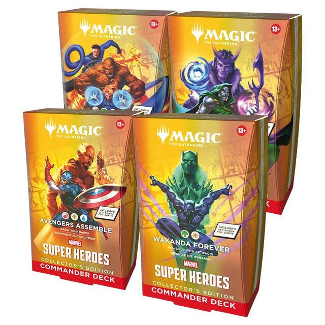 Magic the Gathering Trading Card Game Marvel Super Heroes Commander Deck Case of 4 Collectors Edition